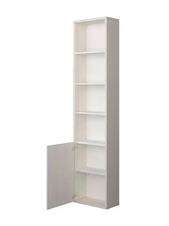 Bibliothèque 3 étagères avec bureau intégré en bois imitation chêne et gris  - BU9050