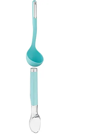 KitchenAid Stainless Steel Silicone Tipped Tongs, Aqua Sky