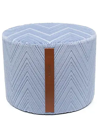 Missoni Home velvet-effect cylinder pouf - White