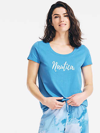 Nautica Womens Plus Size Graphic Knit Jersey Lounge Top