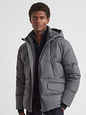 REISS HARPER HYBRID ZIP THROUGH QUILTED JACKET SIZE 0. Color: Grey