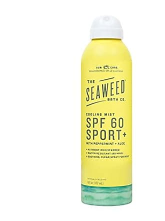 The Seaweed Bath Co. Cooling Mist SPF 60 Sport Broad Spectrum Sunscreen Spray, 6 Ounce, Nutrient-Rich Seaweed, Peppermint, Aloe, Avocado Oil, Vegan, Paraben Free