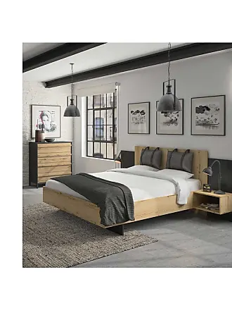 Lit led simple 90x190 cm avec sommier, tête de lit confortable, lit 1 place  revêtement en tissu gris, molina - Conforama