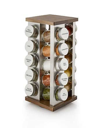 Kamenstein 14-Jar Wood Criss-Cross Spice Rack