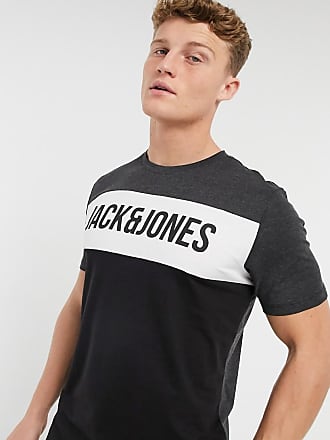 Jack & Jones Core T-Shirt Mens Logo Print Crew Neck L/S Oversize Tee JCOSummit