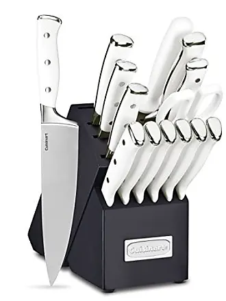 Cuisinart C77WTR-15PG Classic Forged Triple Rivet, 15-Piece Knife Set with  Block, Superior High-Carbon Stainless Steel Blades for Precision and