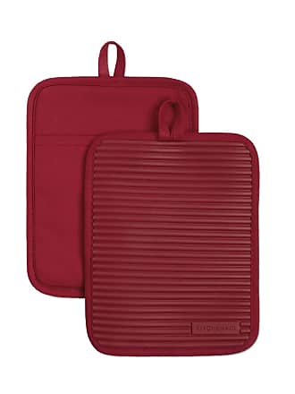 KitchenAid Asteroid Pot Holder, Set of 2 - Fire Red