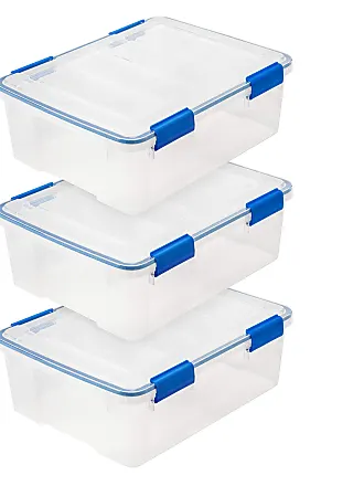 IRIS USA 40 Qt. Plastic Storage Bin Tote Organizing Container with Durable  Lid and Secure Latching Buckles, Stackable and Nestable, 4 Pack, Clear with  Black Buckle