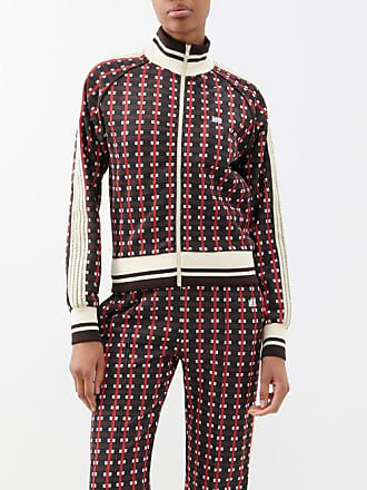 Shine crochet-trimmed organic cotton-jacquard track jacket