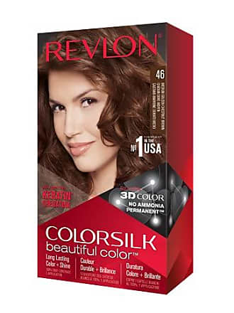 Revlon Permanent Hair Color by Revlon, Permanent Hair Dye, Colorsilk with 100% Gray Coverage, Ammonia-Free, Keratin and Amino Acids, 46 Medium Golden Chestnu