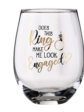Clear 4.75 Lillian Rose Wine Glass Set with Fun Sayings 