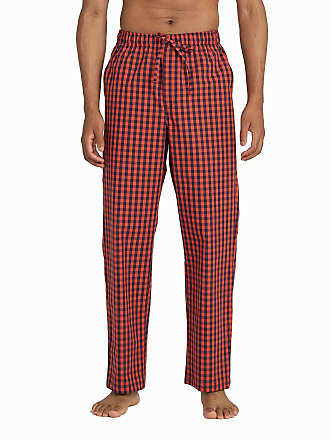 Red Black Plaid Women's Pajama Pants, Red Pj Bottoms, Red