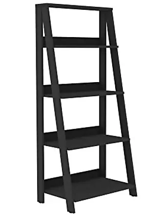 Walker Edison 68 Solid Wood Ladder Bookshelf - Grey