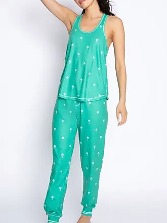 PJ Salvage Playful Prints Love You A Latte Cotton Jersey Classic Pajama Set  in Peri Blue