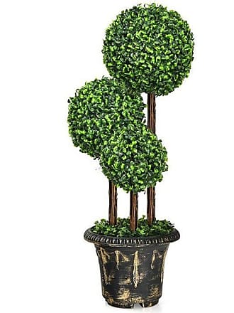 COSTWAY Plante Artificielle Déco. Interieur Palmier Aréca avec Pot Vert  Arbre/ Fleur Artificielle pour Décoration Extérieur 