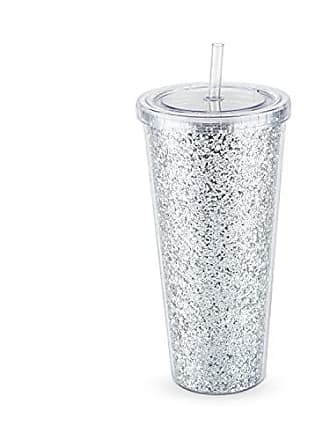 Blush Rainbow Disco Ball Cup with Straws for Parties - 16 Ounce Cute  Sparkly Glitter Cocktail Disco Ball Drink Tumbler, Party Supplies 