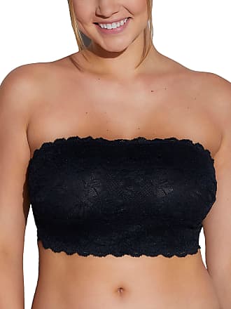 DD DEMOISELLE Womens Strapless Bralette Seamless Bandeau Stretchy Removable-Padded Bandeau Tube Top Bra 2-Pack 