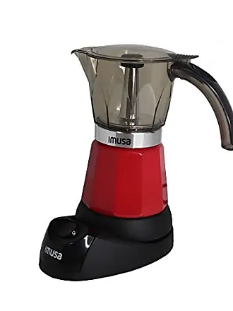 Imusa USA Red Aluminum Stovetop 6-cup Classic Italian and Cuban Espresso  Maker (B120-43T), Silver/Red