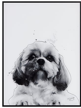 Empire Art Direct Beagle Black and White Pet Paintings on Reverse Printed  Glass Framed Dog Wall Art, 24 x 18 x 1, Ready to Hang 