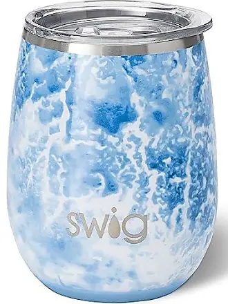 Insulated Wine Tumbler with Lid (Pearl Blue), Stemless Stainless