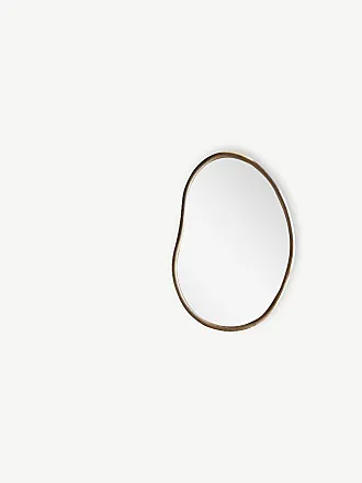 Round Brass Standing Mirror –