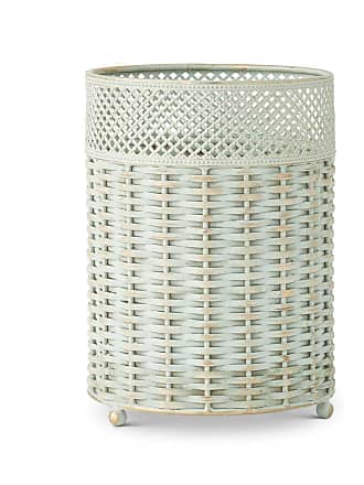K&K Interiors 17033A-3 8.75 Inch Grey Whitewashed Herringbone Embossed Metal Container 