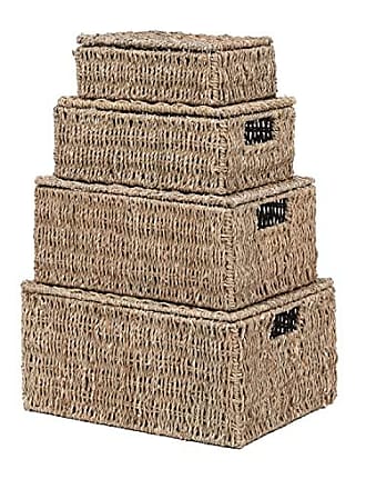 Sorbus Woven Wicker Storage Baskets For Organizing, Seagrass Closet Organizer  Bins, Organization, Handmade 3 Pack (natural)