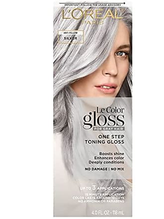 L'Oréal Le Color Gloss One Step In-Shower Toning Hair Gloss, Neutralizes Brass, Conditions & Boosts Shine, Silver, 4 Ounce