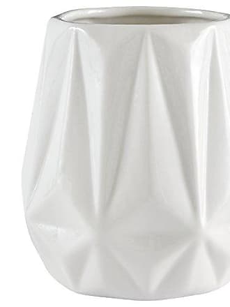 36,5 cm hoch winkelförmige Steinzeug-Vase Weiß Rivet Moderne