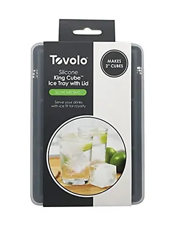 Tovolo King Cube Ice Tray (Charcoal) - Reusable & Large Silicone