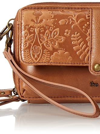 THE SAK Women's Brown Playa Crossbody Embossed Strap Saddle