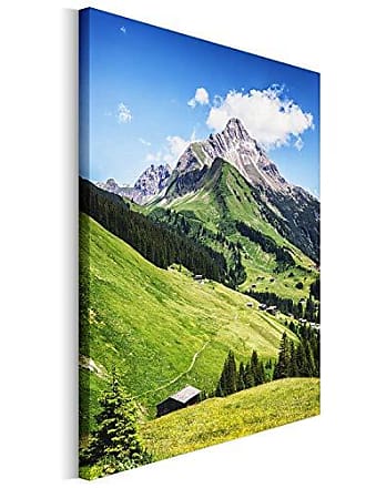 Leinwand-Bilder 100x50 Wandbild Canvas Kunstdruck Gebirge Wald See Landschaft 