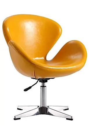 Contemporary Yellow Foam Fabric Metal Accent Chair w/Donut Shape