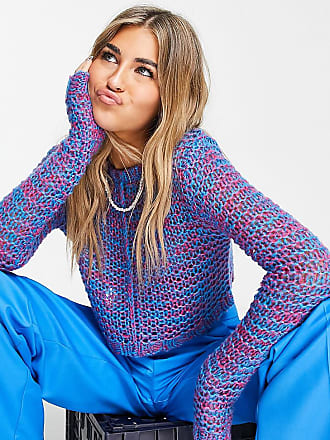 Collusion Plus Damen Bekleidung Pullover und Strickwaren Sweatjacken strickpullover aus wimperngarn mit kapuze und jacquard-wellenmuster in Blau 