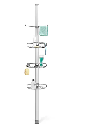 simplehuman Adjustable Shower Caddy XL, Stainless Steel and Anodized Aluminum