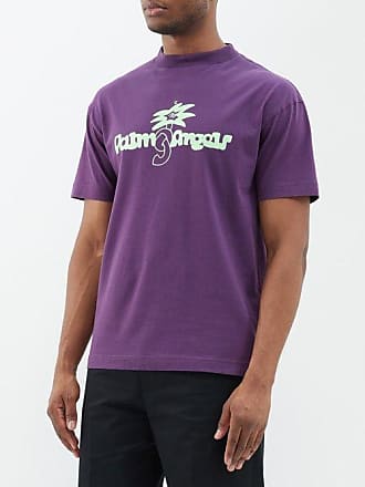 On: Purple Printed T-Shirt