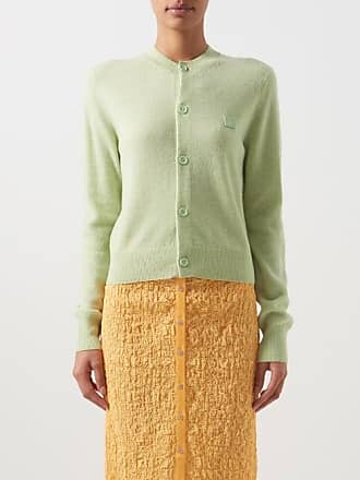 Green Womens Clothing Jumpers and knitwear Cardigans Acne Studios Wool Crew Neck Cardigan in Pale Green Melange 