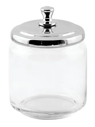 RW Base 1 oz Round Clear Plastic Candy and Snack Jar - with Black Aluminum  Lid - 2 x 2 x 1 1/4 - 100 count box