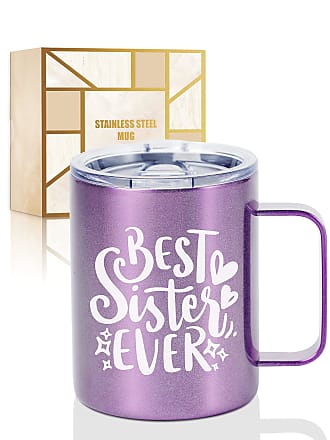 14oz Best Auntie Ever Novelty Gift Aluminium Travel Mug Pink/Purple 