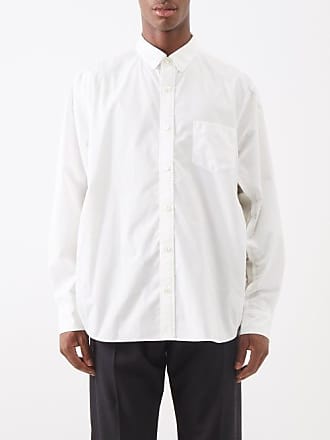 sacai Drawstring-hem Cotton-blend Shirt - Mens - Off White