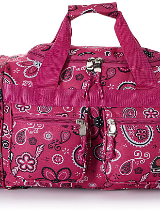 1pc Black Bandana Carry Duffle Bag Pink Paisley Duffel Travel Polyester Motif Floral Tote Stylish 