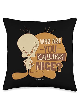 Multicolor Looney Tunes Tweety Who You Calling Naughty Throw Pillow 18x18