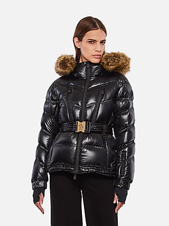 shiny black moncler coat