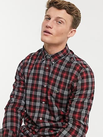 lacoste red check shirt