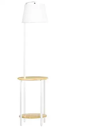 Lampadaire LED avec variateur d'intensité - Lampe sur pied moderne avec  abat-jour en tissu suspendu et base marron - Lampe de lecture pour salon