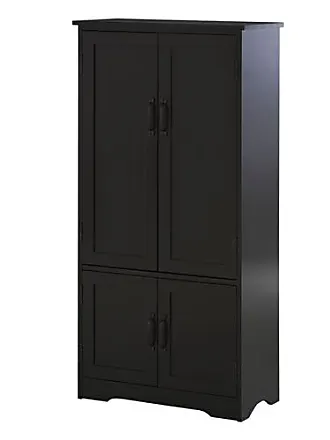 HOMCOM Meuble de rangement modulable 12 casiers avec portes et étagères -  dim. 125L x 32l x 125H cm - noir