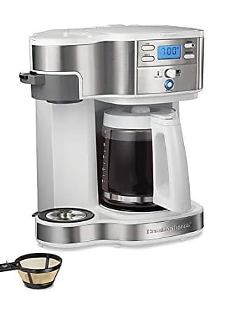  Hamilton Beach 49917 FlexBrew Trio 2-Way Coffee Maker,  Compatible with K-Cup Pods or Grounds, Combo, Single Serve & Full 12c Pot,  White with Stainless Steel Accents, Fast Brewing: Home & Kitchen