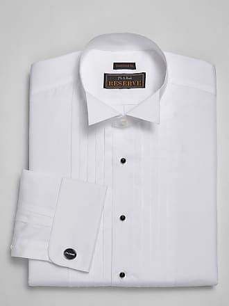 Jos. A. Bank Mens Reserve Collection Traditional Fit Wing Collar French Cuff Five-Pleat Formal Dress Shirt - Big & Tall, White, 16 1/2x37 Tall