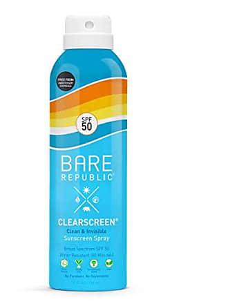 Bare Republic Clearscreen Sunscreen & Sunblock Spray with Vitamin E, Broad Spectrum SPF 50, 6 Fl Oz