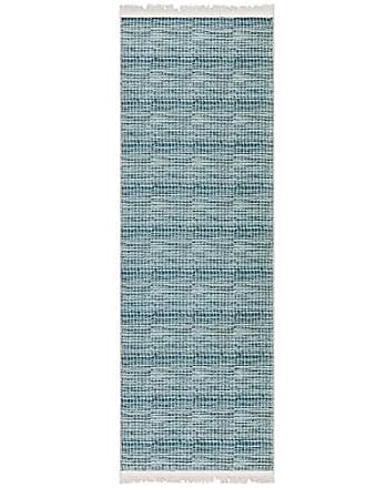 Ottomanson Machine Washable Cotton 2x3 Flatweave Area Rug for Entryway, 2'  x 3', Blue Border 